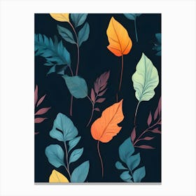 Seamless Pattern Of Leaves Canvas Print