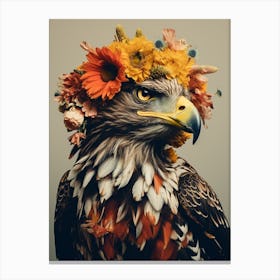 Bird With A Flower Crown Hawk 2 Canvas Print