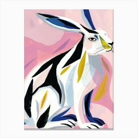 Rabbit On A Pink Background 1 Canvas Print