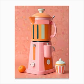 Pink coffee maker Canvas Print