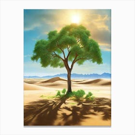 Tree In The Desert Canvas Print