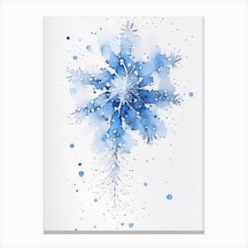 Graupel, Snowflakes, Minimalist Watercolour 3 Canvas Print