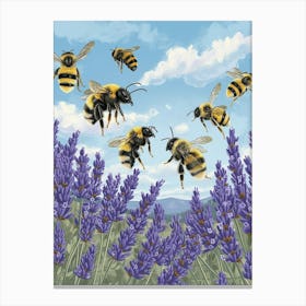 Carpenter Bee Storybook Illustration 18 Canvas Print