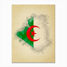 Algeria Flag Vintage Canvas Print