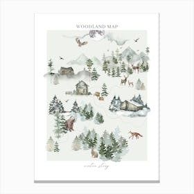 Woodland Map Canvas Print