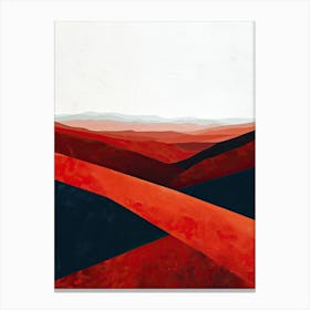 Red Desert Landscape, Minimalism Canvas Print