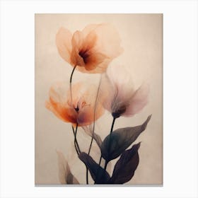 Parchment Flowers No 2 Canvas Print