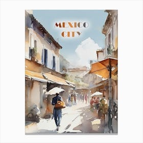 Watercolor Of Mexico City Canvas Print