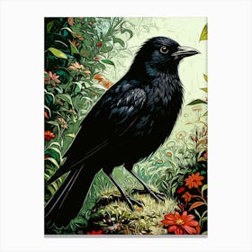 Blackbird In Garden Painting Lienzo