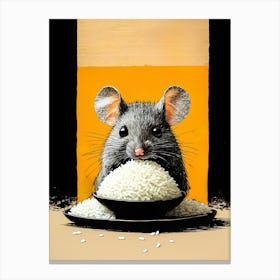 Mouse Eating Rice Stampe su tela