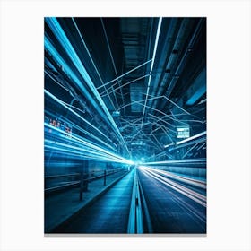 A Dynamic Scene Encapsulating The Essence Of Cybersecurity And Telecommunications Featuring A High 2 1 Canvas Print