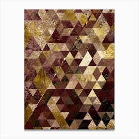 Abstract Geometric Triangle Pattern with Gold Foil n.0004 Canvas Print