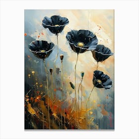 Bright Black Poppies Pt. 2 Canvas Print