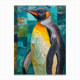 King Penguin Oamaru Blue Penguin Colony Colour Block Painting 3 Canvas Print