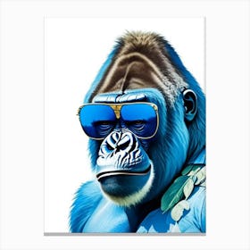 Gorilla With Sunglasses Gorillas Decoupage 1 Canvas Print