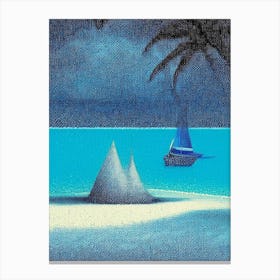 Bahamas Pointillism Style Tropical Destination Canvas Print