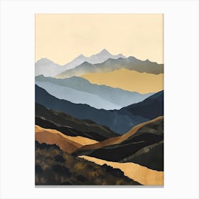 Luminous Labyrinth: Minimalist Peaks Canvas Print