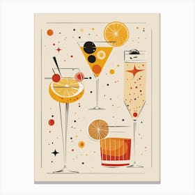 Art Deco Spirtz Inspired Cocktail 1 Canvas Print