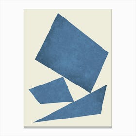3 Forms Composition - Minimal Abstract Geometric Blue Canvas Print