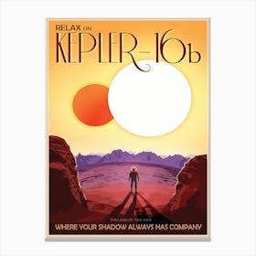 Kepler -16b NASA Space Vintage Style Poster Canvas Print