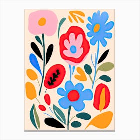 Petal Palette Waltz; Matisse Inspired Flower Market Delight Canvas Print