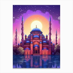 Hagia Sophia Ayasofya Pixel Art 6 Canvas Print