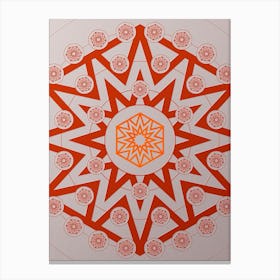 Geometric Abstract Glyph Circle Array in Tomato Red n.0273 Canvas Print