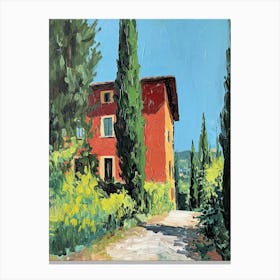 Red House In Tuscany, Italy Canvas Print