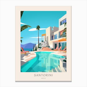 Santorini, Greece 1 Midcentury Modern Pool Poster Canvas Print