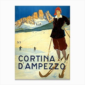 Happy Skier at Cortina Di Ampezzo, Italy Canvas Print