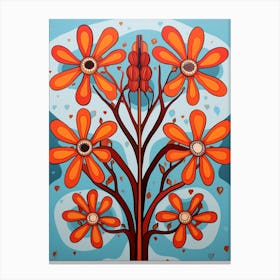 Flower Motif Painting Kangaroo Paw 3 Canvas Print