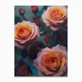 Bicolour Roses Canvas Print