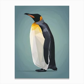 Emperor Penguin Santiago Island Minimalist Illustration 4 Canvas Print