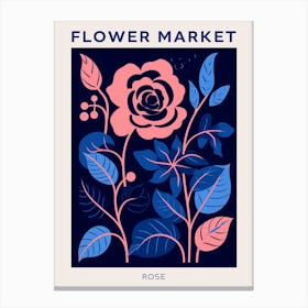 Blue Flower Market Poster Rose 5 Canvas Print