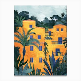 Orange Houses In The Jungle Canvas Print