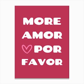 More Amor Por Favor Red Abstract Canvas Print