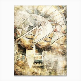 African Ethnic Tribal Illustration Art 08 Canvas Print