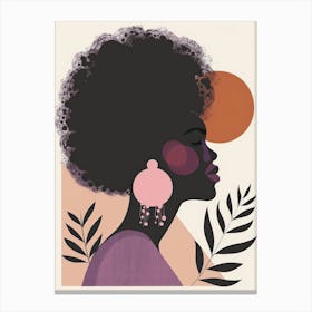 Portrait Of A Woman With Afro Canvas Print