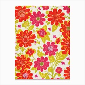 Bellflower Floral Print Retro Pattern 1 Flower Canvas Print