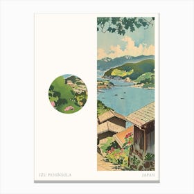 Izu Peninsula Japan 1 Cut Out Travel Poster Canvas Print