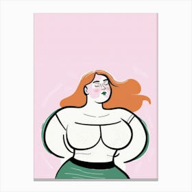 Happy Girl Body Positive Canvas Print