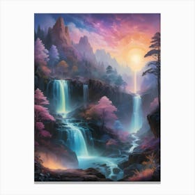 Waterfall In The Forest Canvas Print