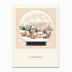 Queenstown New Zealand Snowglobe Poster Canvas Print