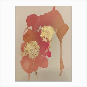 Gold Leaf Pink Abstract Canvas Print