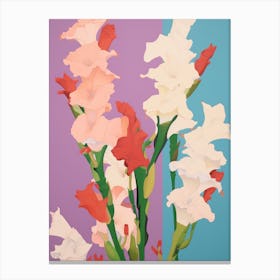 Gladioli Flower Big Bold Illustration 2 Canvas Print