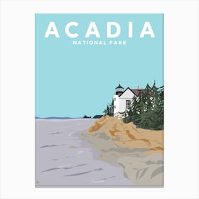 Acadia National Park, Maine Travel Poster Canvas Print