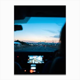 Vehicle View Transportation Drive Car Auto Mirror Vision Driver Street Landscape Traffic (4) 2 Canvas Print