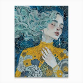 Girl With Blue Hair 9 Canvas Print