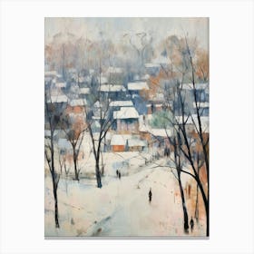 Winter City Park Painting Ditan Park Beijing 3 Canvas Print