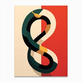 Snake Minimalist Abstract 4 Canvas Print